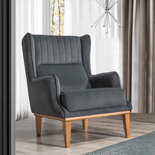 Fotoliu AVIVA 75 cm,  material Țesătură , picioarelor: Lemn