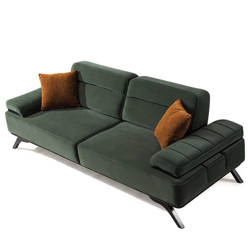 Canapea extensibilă 3 locuri AVIVA lemn picioare  textura Catifea    extensibila