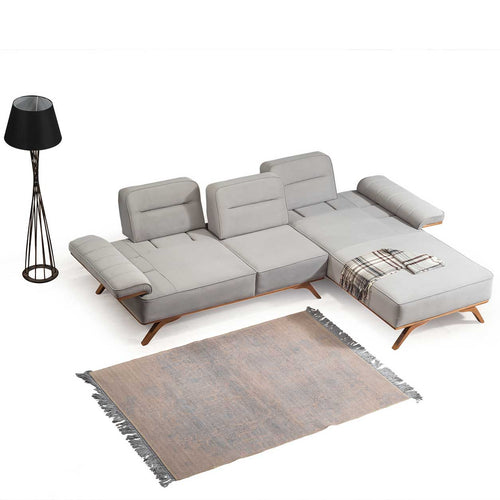 Colțar Extensibil 3+1 locuri cu șezlong AVIVA 265 x 190 cm, material: Catifea exclusivă, picioarelor: Lemn, extensibila detalie