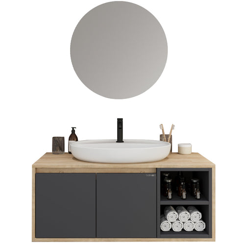 Dulap Baie suspendat cu chiuvetă ROSSY, MDF, Opțiuni Dimensiune