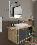 Dulap Baie suspendat cu chiuvetă ROSSY, MDF, Opțiuni Dimensiune