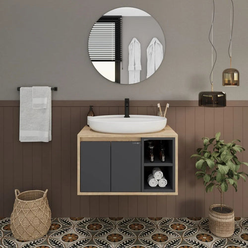 Dulap Baie suspendat cu chiuvetă ROSSY, MDF, Opțiuni Dimensiune