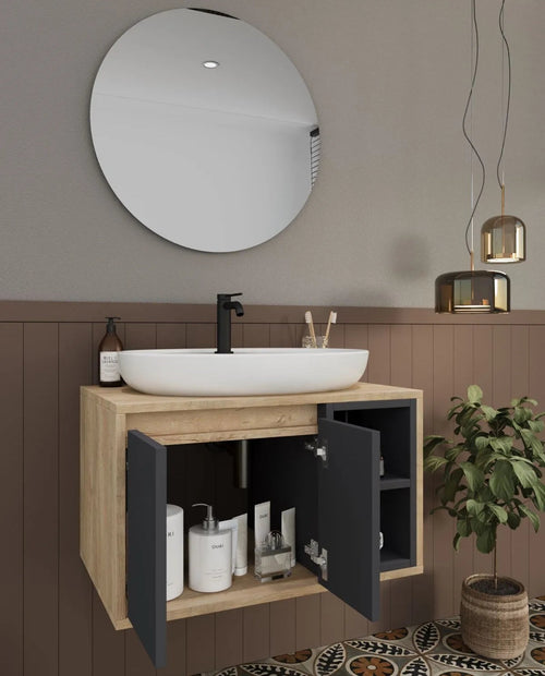 Dulap Baie suspendat cu chiuvetă ROSSY, MDF, Opțiuni Dimensiune