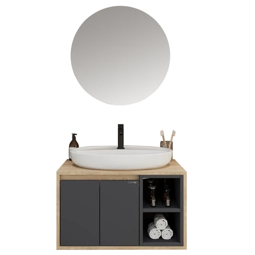 Dulap Baie suspendat cu chiuvetă ROSSY, MDF, Opțiuni Dimensiune