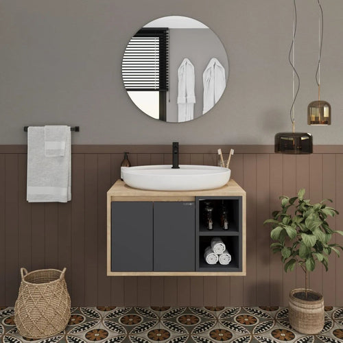 Dulap Baie suspendat cu chiuvetă ROSSY, MDF, Opțiuni Dimensiune