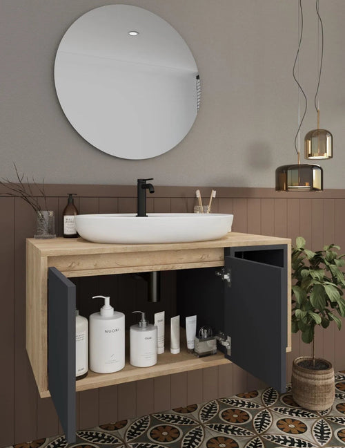 Dulap Baie suspendat cu chiuvetă ROSSY, MDF, Opțiuni Dimensiune