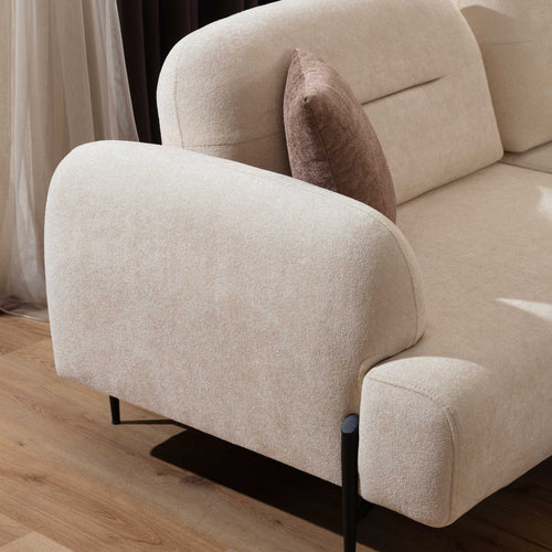 Canapea modulară extensibilă KAPPA 220 cm, Opțiuni culoare, textură modernă boucle , picioarelor:Metal  negru , detalie