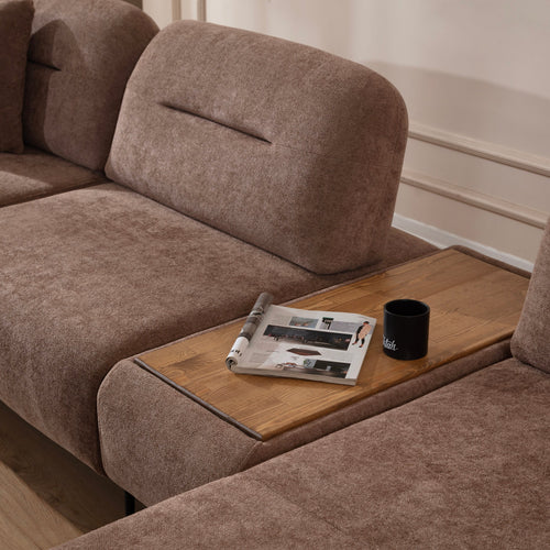 Modul 1 loc cu braț KAPPA, Opțiuni culoare, textură modernă boucle , picioarelor:Metal   ,   detaliu