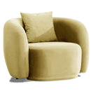 Fotoliu MUFFIN-MR, Opțiuni culoare, Material : Catifea  Picior&nbsp : Metal Argintiui -  gold - tesatura , Pernă Pentru Spate : Burete moale