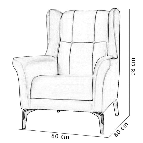 Fotoliu HAZERAN 80 cm, Opțiuni culoare - Maroom