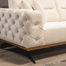 Colțar Extensibil 3+2 locuri HAVANA 300 x 260 cm, catifea țesătură aspect piele, Tipul picioarelor:Metal , detaliu