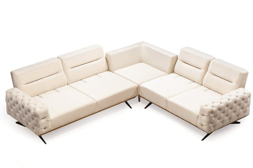 Colțar Extensibil 3+2 locuri HAVANA 300 x 260 cm, catifea țesătură aspect piele, Tipul picioarelor:Metal, extensibila detaliu