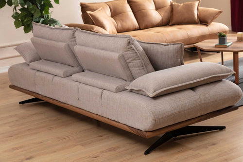 Canapea extensibilă TESLA,  senzația de piele natural, Picioarele : din metal vopsit în câmp electrostatic. , extensibila detalie ,  din spate