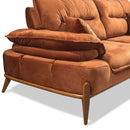 Canapea extensibilă GALAXY , Tip material:&nbsp;Catifea exclusivă, Tipul picioarelor: Lemn , detalie