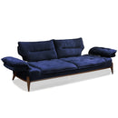 Canapea extensibilă GALAXY , Tip material:&nbsp;Catifea exclusivă, Tipul picioarelor: Lemn , detalie extensibila