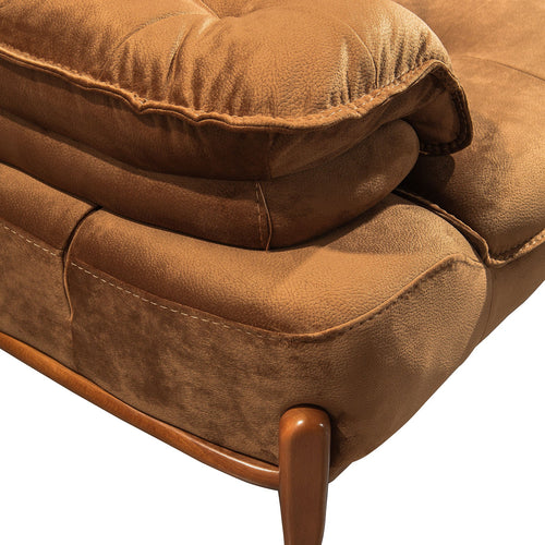 Canapea extensibilă GALAXY , Tip material:&nbsp;Catifea exclusivă, Tipul picioarelor: Lemn , detalie