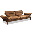 Canapea extensibilă GALAXY , Tip material:&nbsp;Catifea exclusivă, Tipul picioarelor: Lemn detalie extensibila