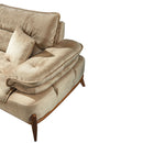 Canapea extensibilă GALAXY , Tip material:&nbsp;Catifea exclusivă, Tipul picioarelor: Lemn , detalie