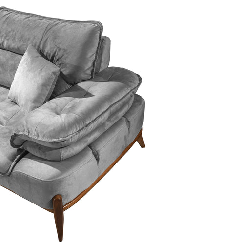 Canapea extensibilă GALAXY , Tip material:&nbsp;Catifea exclusivă, Tipul picioarelor: Lemn ,  detalie