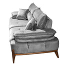 Canapea extensibilă GALAXY , Tip material:&nbsp;Catifea exclusivă, Tipul picioarelor: Lemn , extensibila detalie