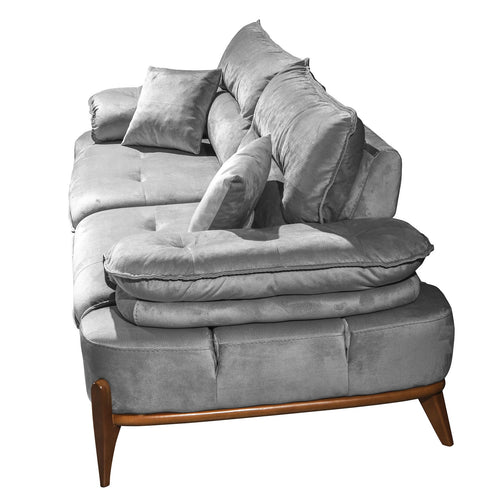 Canapea extensibilă GALAXY , Tip material:&nbsp;Catifea exclusivă, Tipul picioarelor: Lemn , extensibila detalie