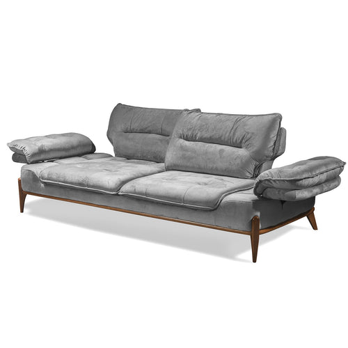 Canapea extensibilă GALAXY , Tip material:&nbsp;Catifea exclusivă, Tipul picioarelor: Lemn , extensibila detalie