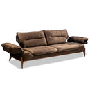 Canapea extensibilă GALAXY , Tip material:&nbsp;Catifea exclusivă, Tipul picioarelor: Lemn, extensibila detalie