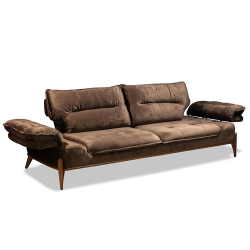 Canapea extensibilă GALAXY , Tip material:&nbsp;Catifea exclusivă, Tipul picioarelor: Lemn, extensibila detalie