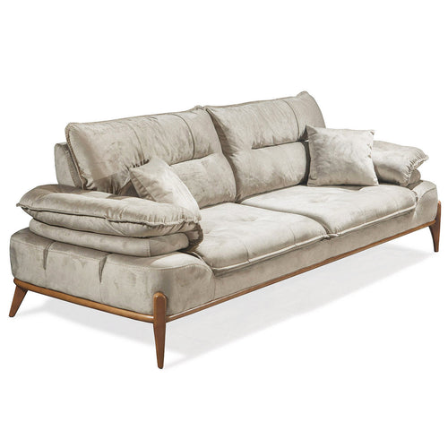 Canapea extensibilă GALAXY , Tip material:&nbsp;Catifea exclusivă, Tipul picioarelor: Lemn , din lateral