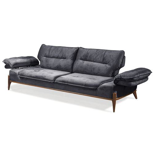 Canapea extensibilă GALAXY , Tip material:&nbsp;Catifea exclusivă, Tipul picioarelor: Lemn , extensibila detalie