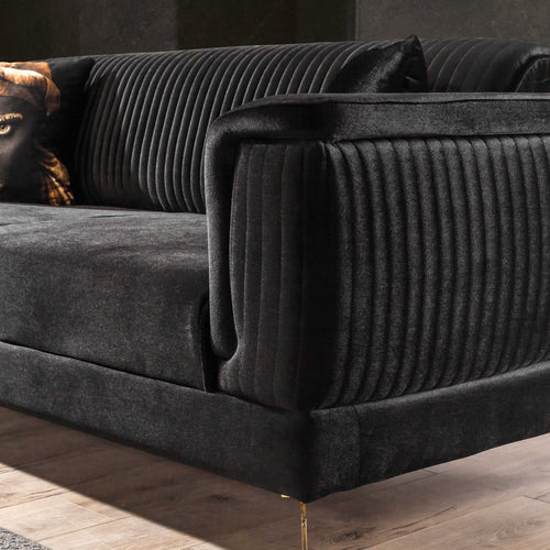 Canapea extensibilă BUTTERFLY 3 locuri  220 cm , material:Catifea,  picioarelor: Metal, detalie