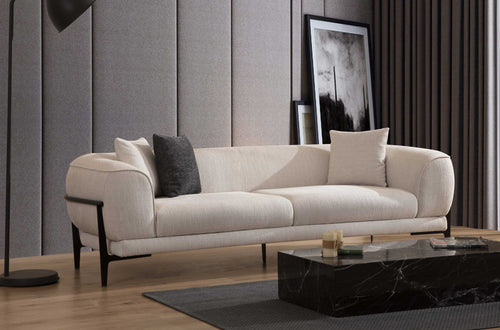 Canapea MOTTO, țesătură texturată modernă bouclé, Picior metal