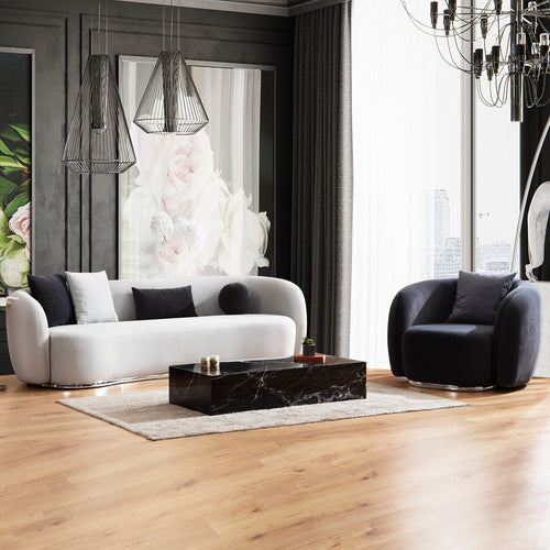 Fotoliu MUFFIN-MR, Opțiuni culoare, Material : Catifea  Picior&nbsp : Metal Argintiui -  gold - tesatura , Pernă Pentru Spate : Burete moale, 1 canapea 1 fotoliu