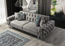 Canapea extensibilă LILA 3 locuri 230 cm, material: Catifea exclusivă, picioarelor: Metal.  din sus