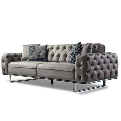 Canapea extensibilă LILA 3 locuri 230 cm, material: Catifea exclusivă, picioarelor: Metal.