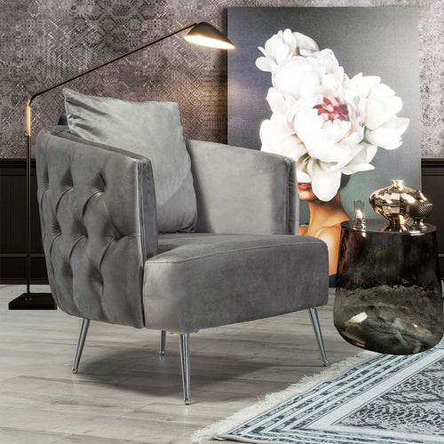 Fotoliu LILA 85 cm, material: Catifea exclusivă, picioarelor: Metal.