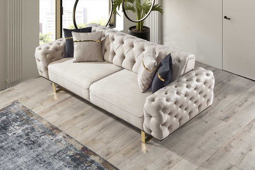 Canapea extensibilă LILA 3 locuri 230 cm, material: Catifea exclusivă, picioarelor: Metal.  din sus