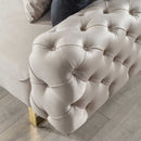 Canapea extensibilă LILA 3 locuri 230 cm, material: Catifea exclusivă, picioarelor: Metal.  detalie din sus