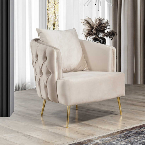 Fotoliu LILA 85 cm, material: Catifea exclusivă, picioarelor: Metal.