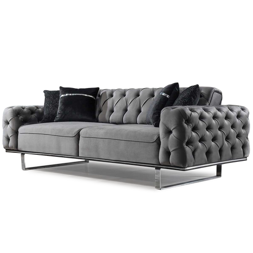 Canapea extensibilă LILA 3 locuri 230 cm, material: Catifea exclusivă, picioarelor: Metal.