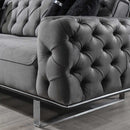 Canapea extensibilă LILA 3 locuri 230 cm, material: Catifea exclusivă, picioarelor: Metal.  detalie din dreapta