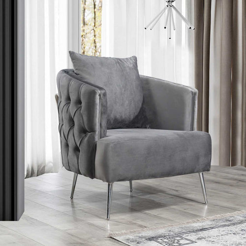 Fotoliu LILA 85 cm, material: Catifea exclusivă, picioarelor: Metal.