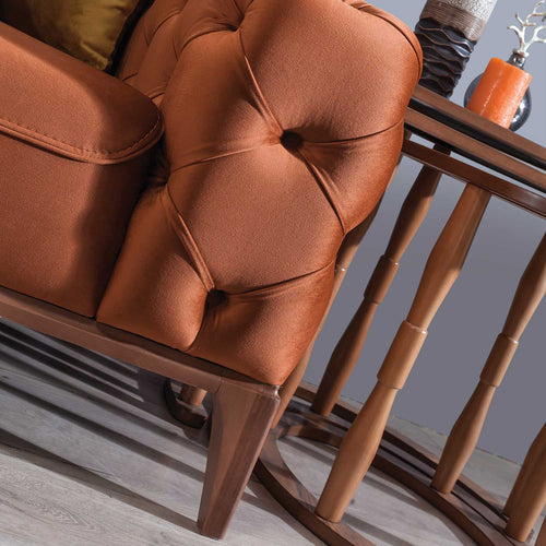 Canapea extensibilă LILA 3 locuri 230 cm, material: Catifea exclusivă, picioarelor: Metal.  din drepta detalie