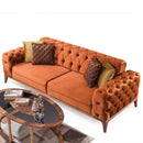 Canapea extensibilă LILA 3 locuri 230 cm, material: Catifea exclusivă, picioarelor: Metal.  din sus