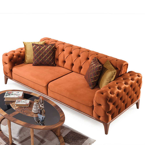 Canapea extensibilă LILA 3 locuri 230 cm, material: Catifea exclusivă, picioarelor: Metal.  din sus