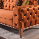 Canapea extensibilă LILA 3 locuri 230 cm, material: Catifea exclusivă, picioarelor: Metal.  detalie