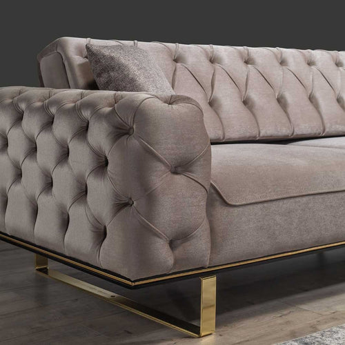 Colțar Extensibil 3+2 locuri LILA, material: Catifea exclusivă, picioarelor: Metal. detalie