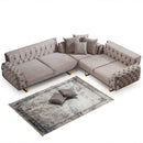 Colțar Extensibil 3+2 locuri LILA, material: Catifea exclusivă, picioarelor: Metal. din sus extensibila