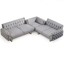 Colțar Extensibil 3+2 locuri LILA, material: Catifea exclusivă, picioarelor: Metal. din sus