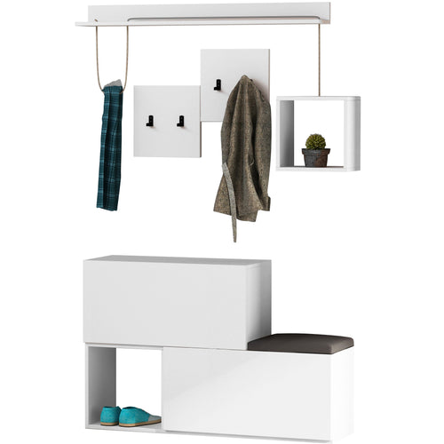 Set cuier și pantofar HOLLY 2 rafturi 2 uşi 120 cm, Opţiuni culoare